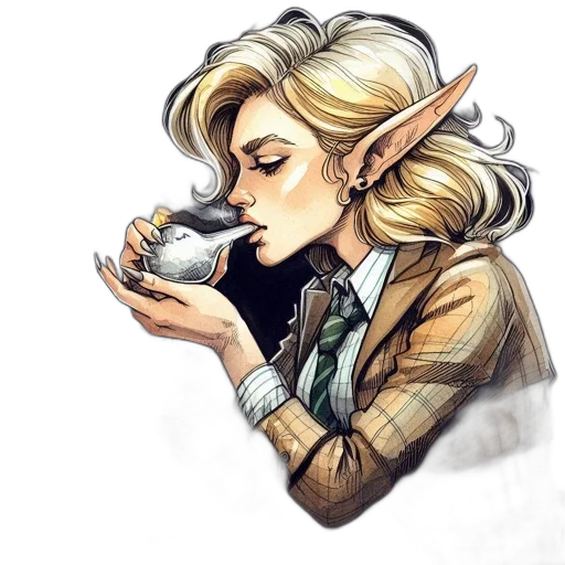 dragon, staff, fantasy art, watercolor transparent PNG cut-out