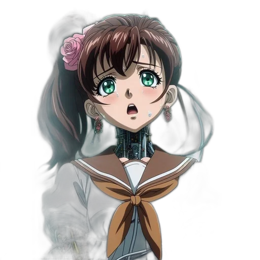 dress, face, staff, flower transparent PNG cut-out