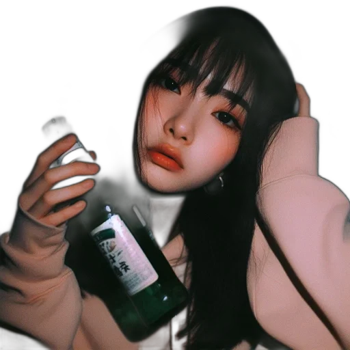 bottle, creature, jacket, photorealistic transparent PNG cut-out