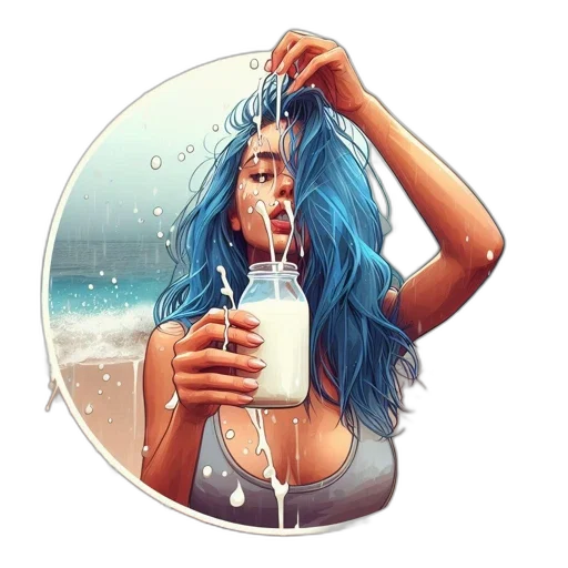 hair, food, pixel art, comic book art transparent PNG cut-out