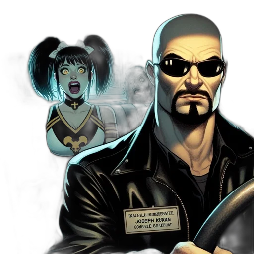 comic book art, cyberpunk, concept art, cartoon transparent PNG cut-out