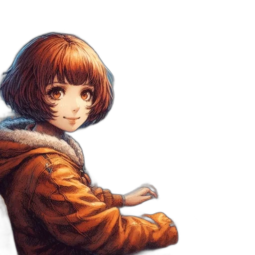 jacket, face, hair, robot transparent PNG cut-out