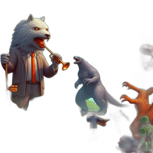 dragon, creature, staff, animal transparent PNG cut-out
