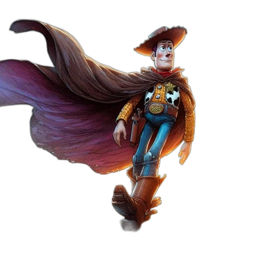 concept art, 3d render, comic book art, animated transparent PNG cut-out