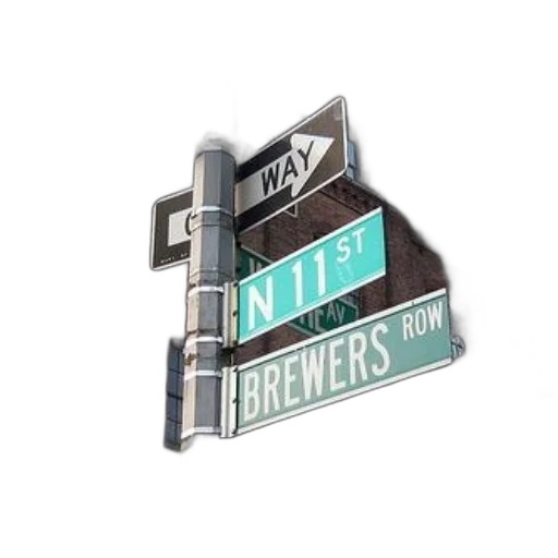 street, sign, corner, brewers transparent PNG cut-out