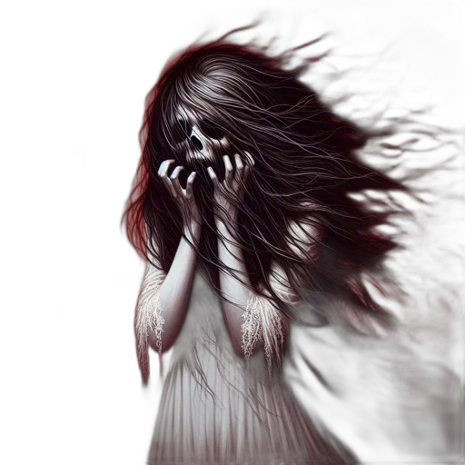 hair, mask, creature, dress transparent PNG cut-out
