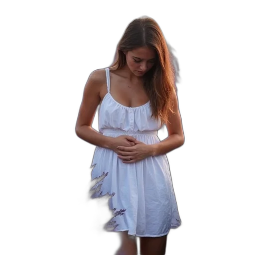 dress, hair, 3d render, photorealistic transparent PNG cut-out