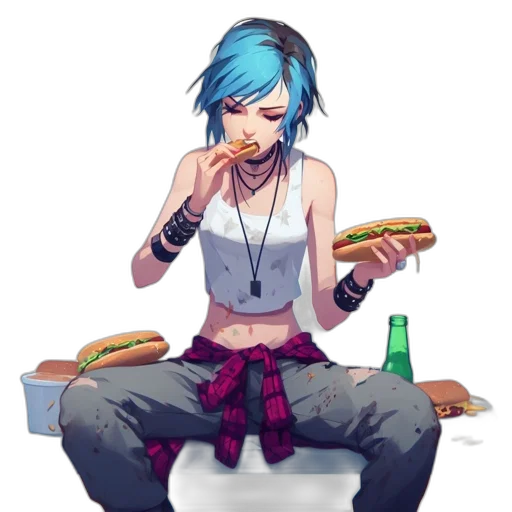 food, concept art, pixel art, cyberpunk transparent PNG cut-out