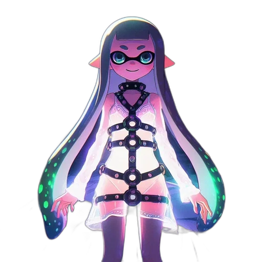 dress, creature, staff, weapon transparent PNG cut-out