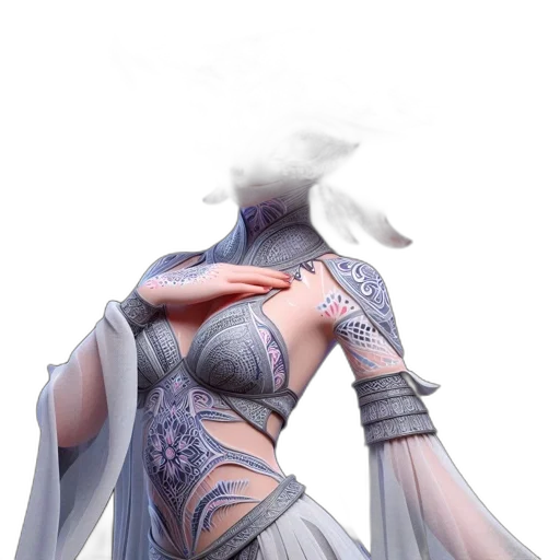 dragon, dress, mask, sword transparent PNG cut-out