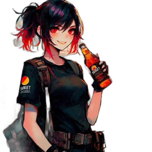 weapon, bottle, staff, jacket transparent PNG cut-out