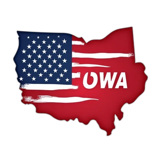 usa, flag, word, iowa transparent PNG cut-out