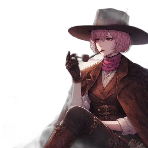 hat, staff, weapon, jacket transparent PNG cut-out