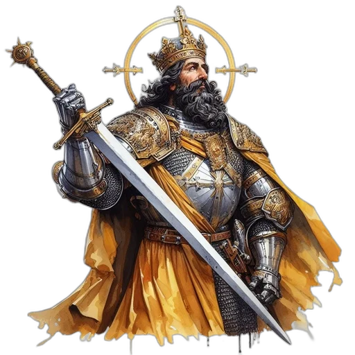 sword, crown, staff, fantasy art transparent PNG cut-out