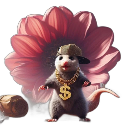 hat, animal, concept art, 3d render transparent PNG cut-out