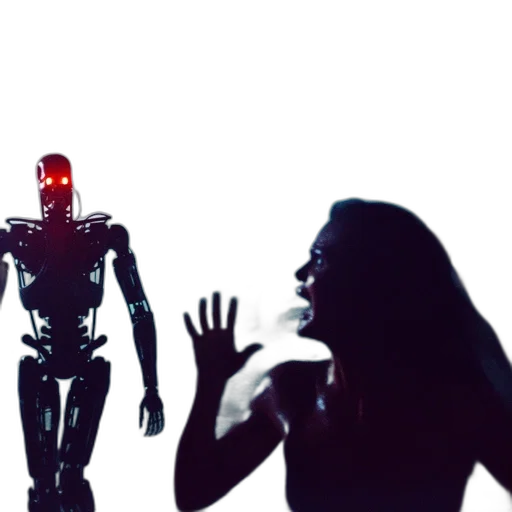 robot, 3d render, concept art, cyberpunk transparent PNG cut-out