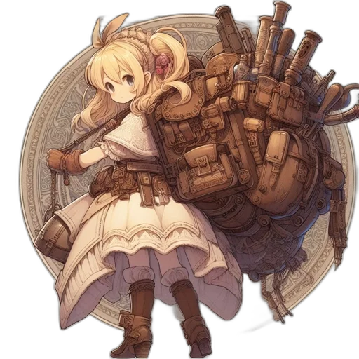 weapon, robot, dress, staff transparent PNG cut-out