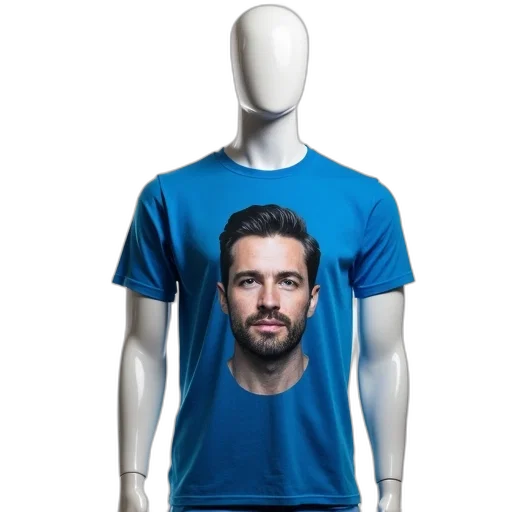 blue, mannequin, wearing, t-shirt transparent PNG cut-out