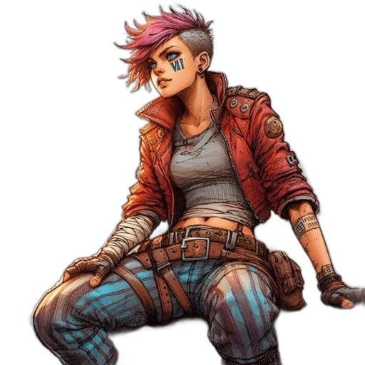 jacket, weapon, concept art, cyberpunk transparent PNG cut-out