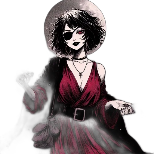 dress, staff, hat, mask transparent PNG cut-out