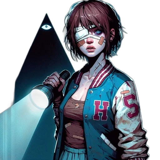 jacket, face, mask, comic book art transparent PNG cut-out