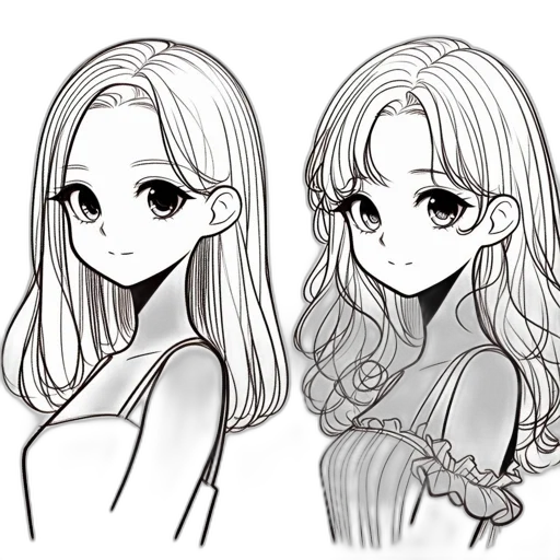 hair, anime, cartoon, pencil sketch transparent PNG cut-out