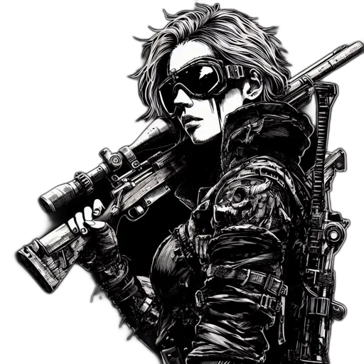 weapon, cyberpunk, comic book art, concept art transparent PNG cut-out