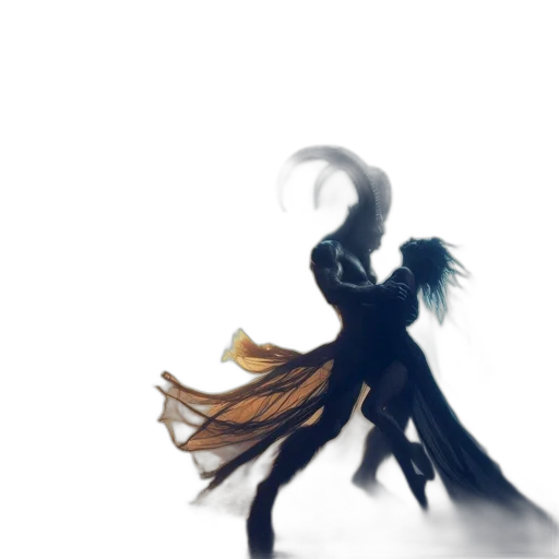 mask, dragon, staff, hair transparent PNG cut-out