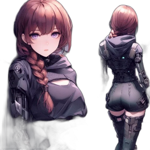 jacket, dress, robot, weapon transparent PNG cut-out