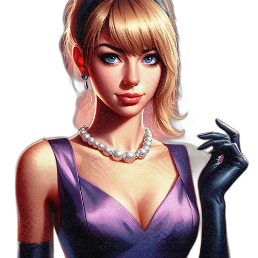 dress, jewelry, comic book art, fantasy art transparent PNG cut-out