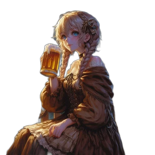 dress, bottle, crown, face transparent PNG cut-out