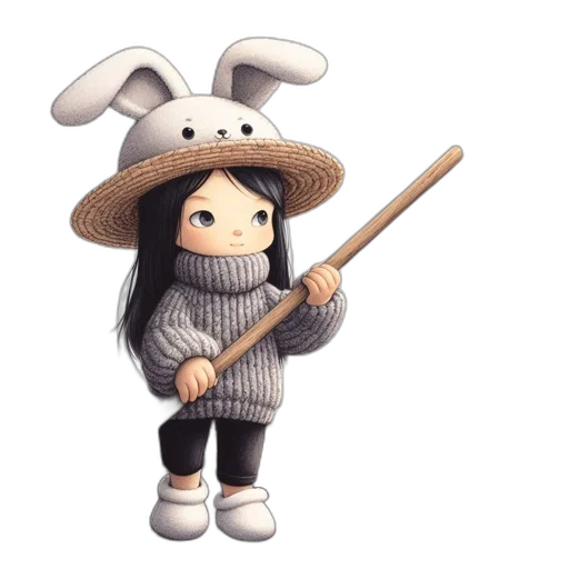 hat, staff, weapon, animal transparent PNG cut-out