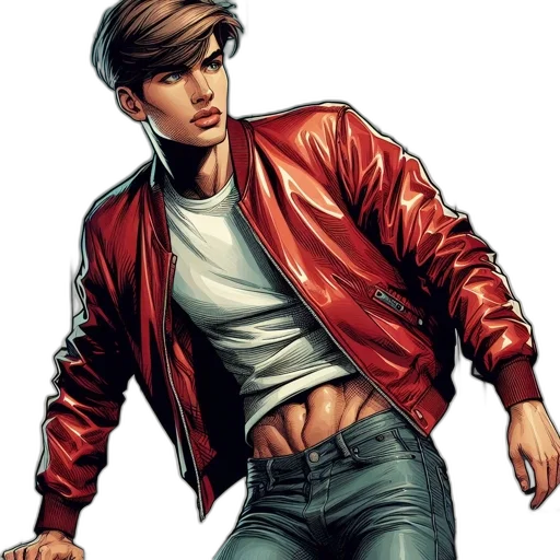 jacket, comic book art, concept art, photorealistic transparent PNG cut-out