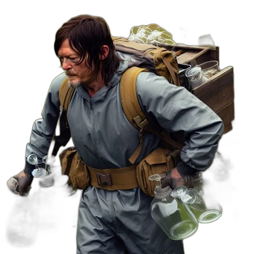 jacket, weapon, concept art, comic book art transparent PNG cut-out
