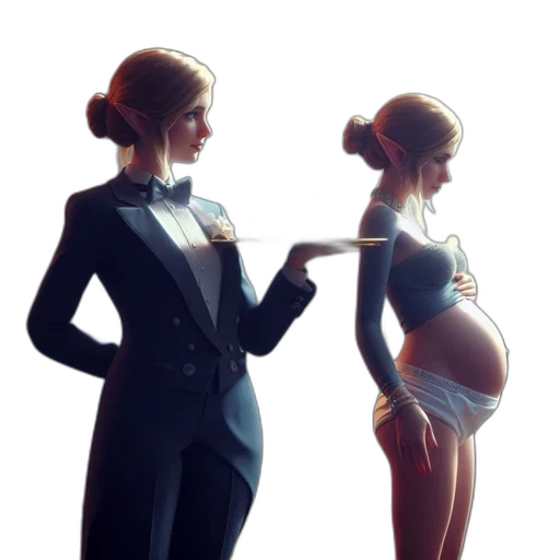 dress, jewelry, staff, concept art transparent PNG cut-out