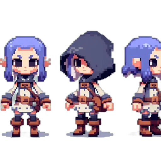 pixel art, concept art, cyberpunk, 3d render transparent PNG cut-out