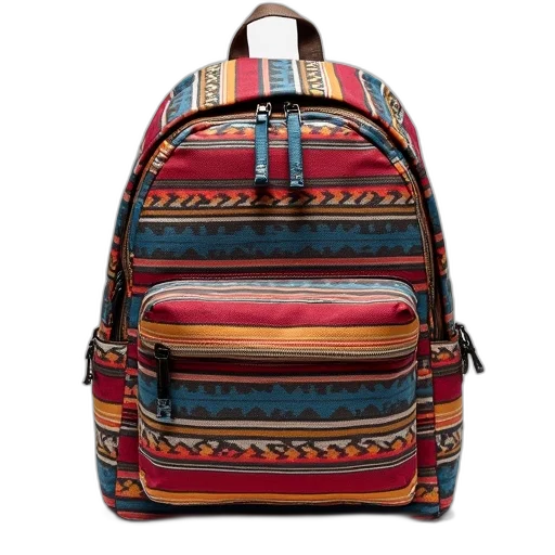 jacket, aztec, pattern, backpack transparent PNG cut-out
