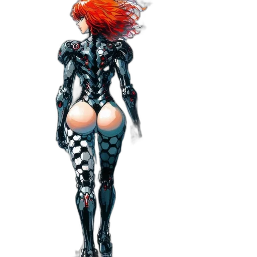 robot, dress, comic book art, concept art transparent PNG cut-out