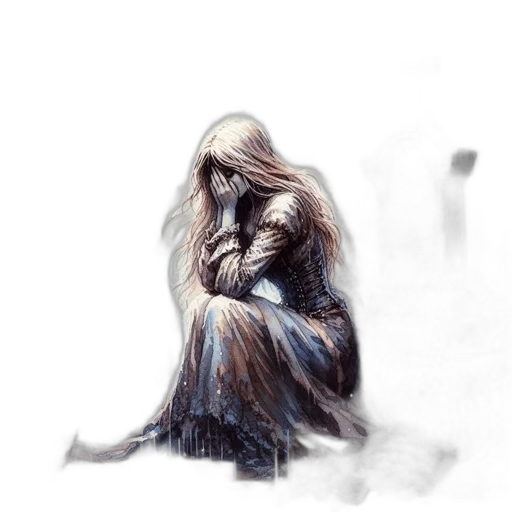 dress, hair, mask, creature transparent PNG cut-out
