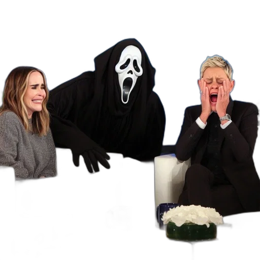 creature, mask, two, women transparent PNG cut-out