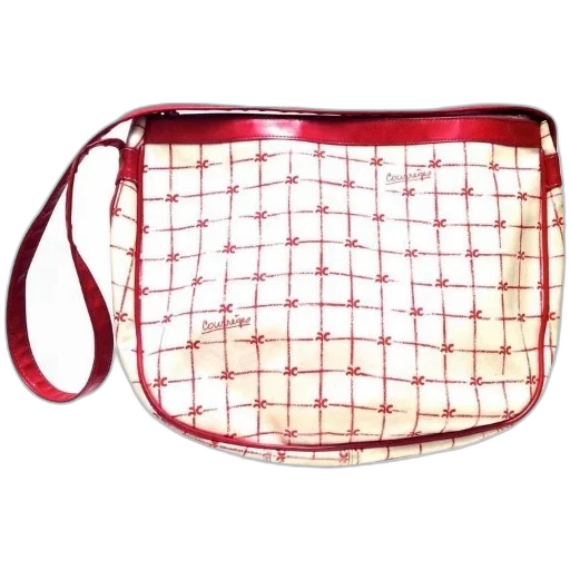 red, white, handbag, grid transparent PNG cut-out