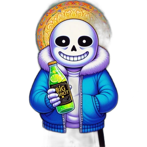 jacket, bottle, hat, pixel art transparent PNG cut-out