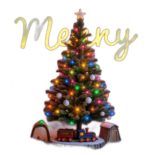 tree, festive, christmas, scene transparent PNG cut-out