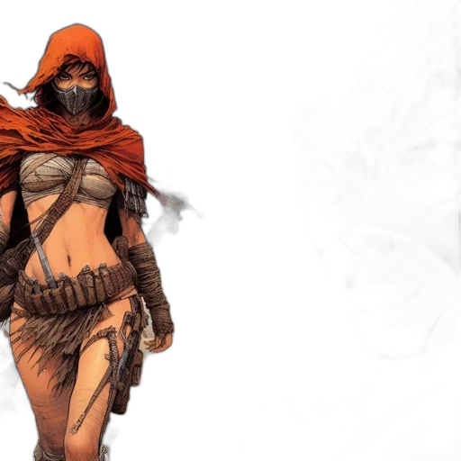 concept art, fantasy art, comic book art, 3d render transparent PNG cut-out