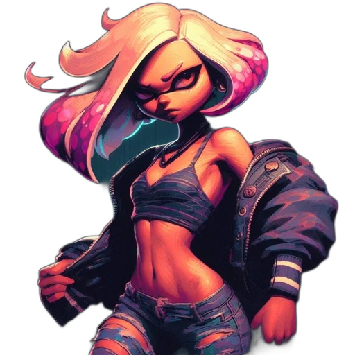 jacket, weapon, concept art, cyberpunk transparent PNG cut-out