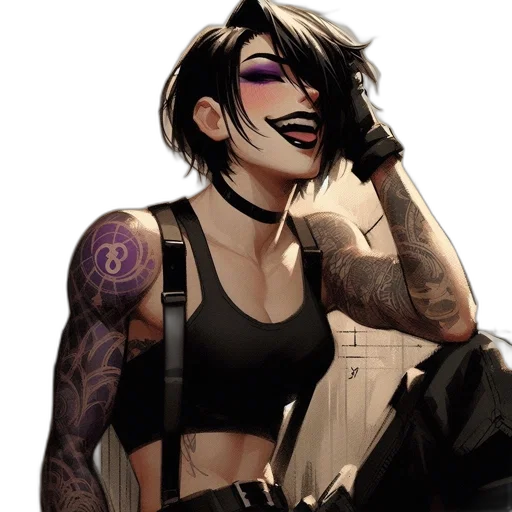 cyberpunk, comic book art, concept art, cartoon transparent PNG cut-out