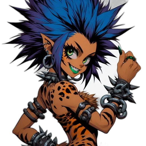 hair, animal, jewelry, staff transparent PNG cut-out