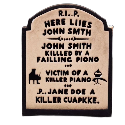 jacket, humorous, tombstone, features transparent PNG cut-out