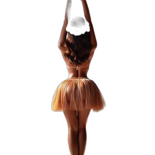 dress, hair, hat, staff transparent PNG cut-out