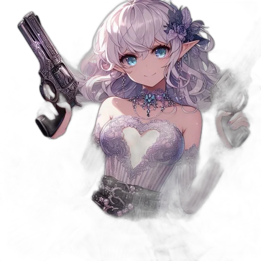 weapon, staff, dress, anime transparent PNG cut-out